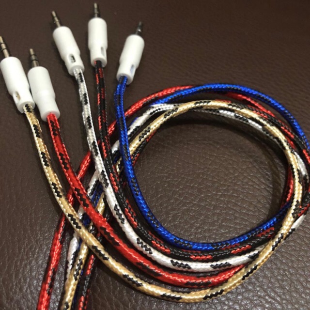 KABEL JACK AUX TO JACK 3.5mm AUDIO LAPIS KAIN UNTUK MUSIK SPEAKER TV DVD VCD LAPTOP DLL