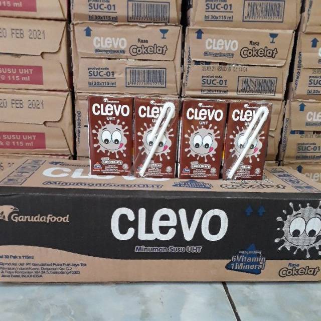 PAKET MURAH MINUMAN SUSU UHT CLEVO TERMURAH SUSU KOTAK KEKINIAN COCOK UNTUK BINGKISAN ULANG TAHUN - 5 pcs