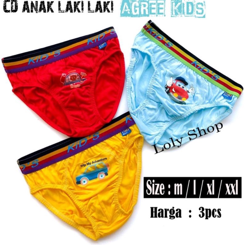 Celana Dalam Anak agre kids/jepit isi 3pcs