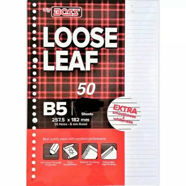 

Loose Leaf Big Boss B5 Isi 50 Lembar Original