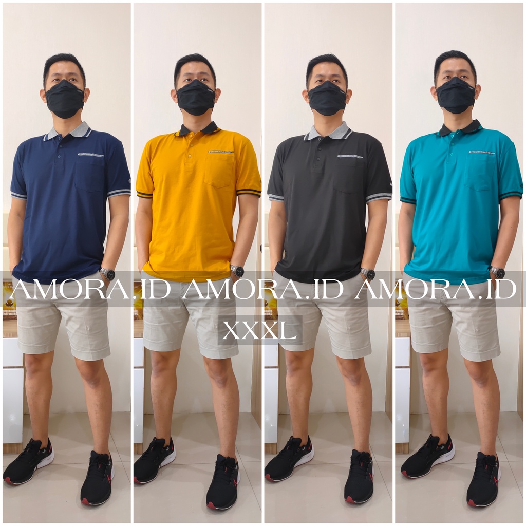 HG DENIM KRAH XXXL COTTON COMBED PRIA KAOS POLO