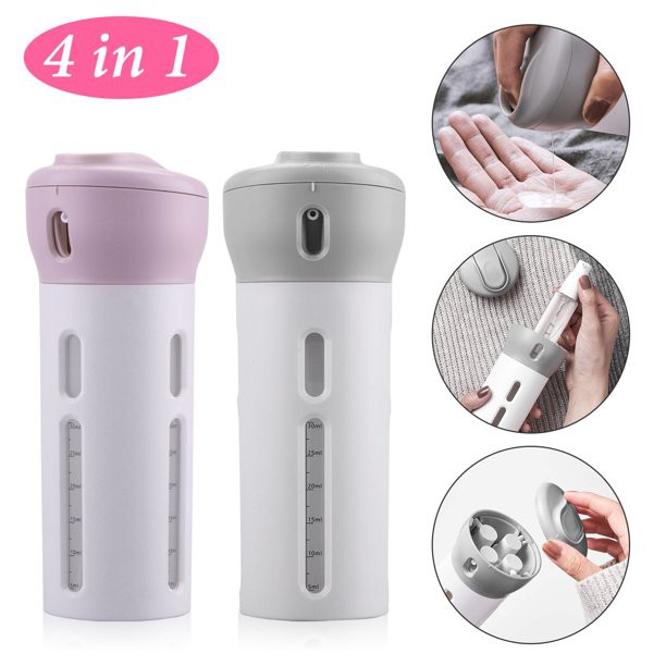 [COD] 4in1 TRAVEL BOTTLE DISPENSER Berfungsi Sebagai Penyimpan Berbagai Jenis Cairan Berisi 4 Botol keci