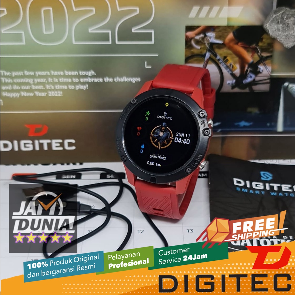 DIGITEC ORIGINAL - RS SMARTWATCH DIGITEC GATOT KACA MERAH SMARTWATCH Jam Tangan Pria DIGITAL TR