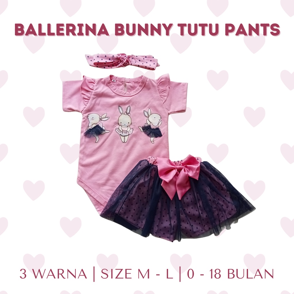 Renkidswear baju jumper bayi anak perempuan romper newborn baby cewek 0 12 18 bulan BALLERINA BUNNY TUTU PANTS jumper fashion setelan jumper anak perempuan