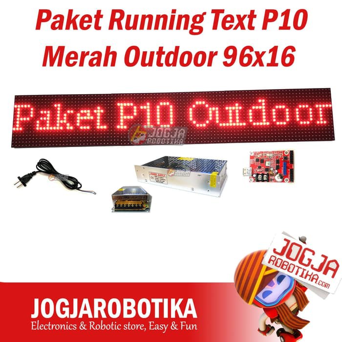 PAKET RUNNING TEXT P10 FS F-45 MERAH OUTDOOR 96X16 (PANJANG SEKITAR 1 METER)