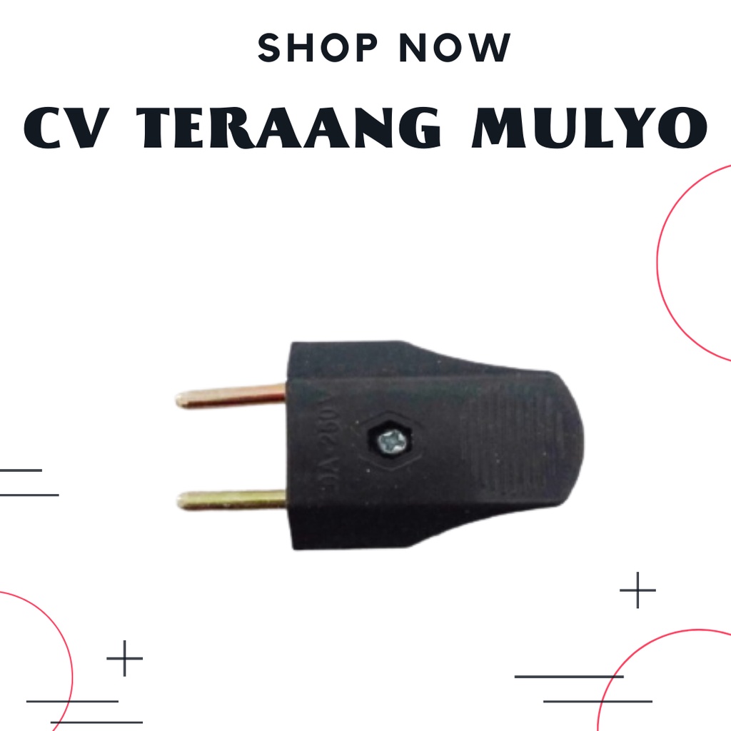 Steker colokan gepeng hitam dexicon