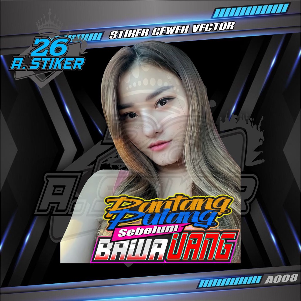 Stiker Decal Foto Cewek Cantik Hijab Vector Custom Kata-kata Keren, Bijak, Motivasi - Stiker Decal V