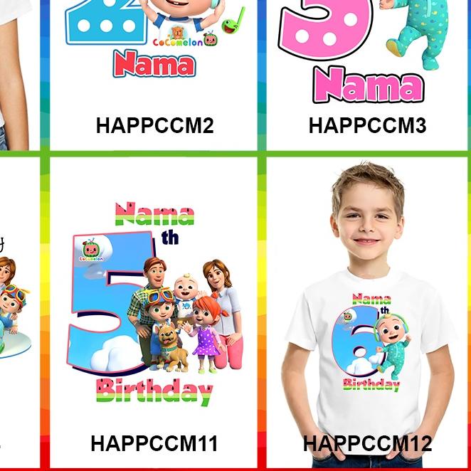✸ Baju Kaos ANAK DAN DEWASA COCOMELON COUPLE ULANG TAHUN ULTAH (FREE NAMA) ◌