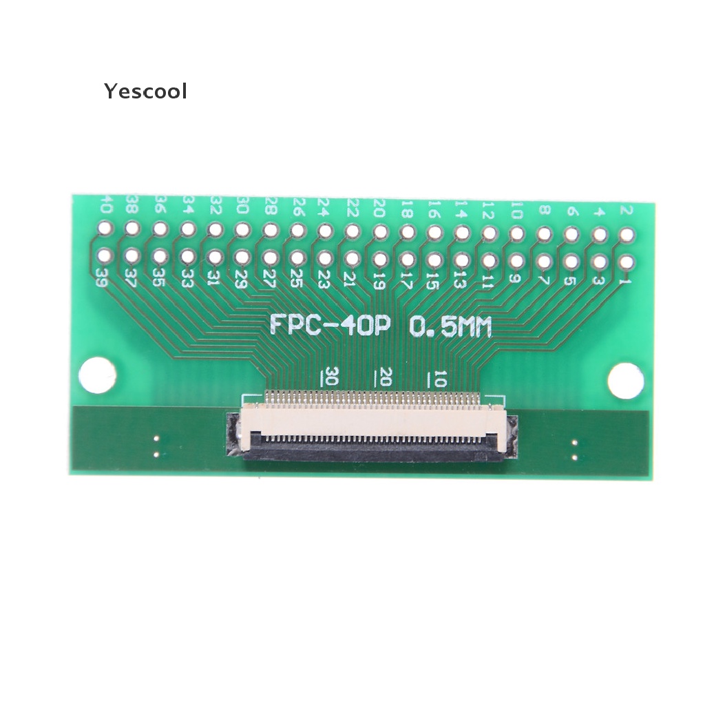 Yescool 1pc Papan Adapter Konverter PCB 40Pin 0.5mm FFC FPC Ke 40P DIP 2.54mm 0 0 0 0 0