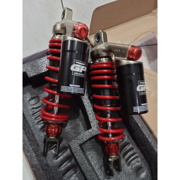 Shock Tabung Nmax old ,Nmax new / Aerox  Ride it GP Premium 299 Gold Series As Gold, Merah , Double klik As Gold