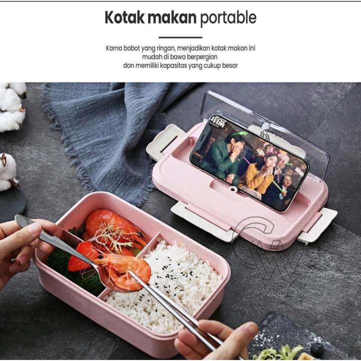 Cheaper-Lunch Box Set Kotak Bekal Makan Jerami Gandum kotak makan