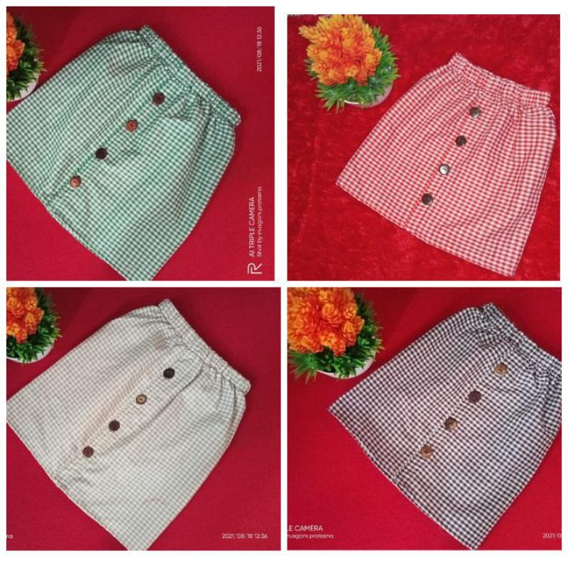 Rok anak mini cantik motif kotak2 (1-7 tahun)