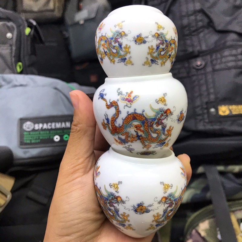 CEPUK KERAMIK NAGA TEMPAT MAKANAN BURUNG SIZE BESAR