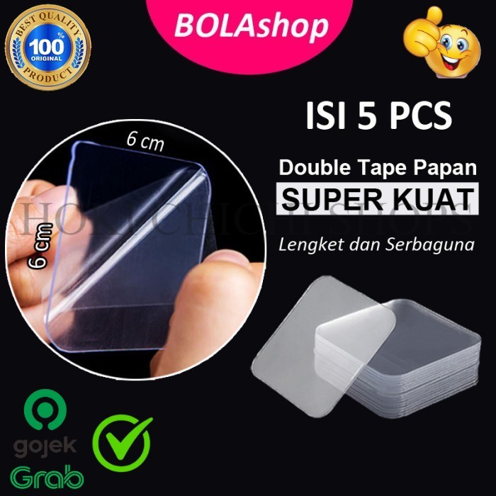 

5 PCS Double Tape Nano Papan Perekat Dinding Dua Sisi Super Kuat CC