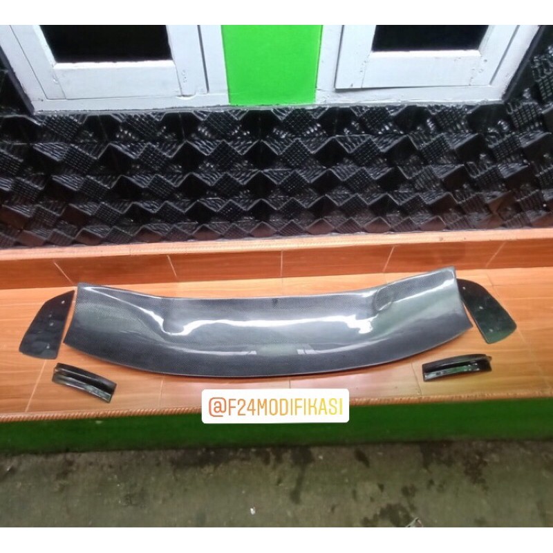 spoiler gt wing civic tanpa kaki carbon kevlar