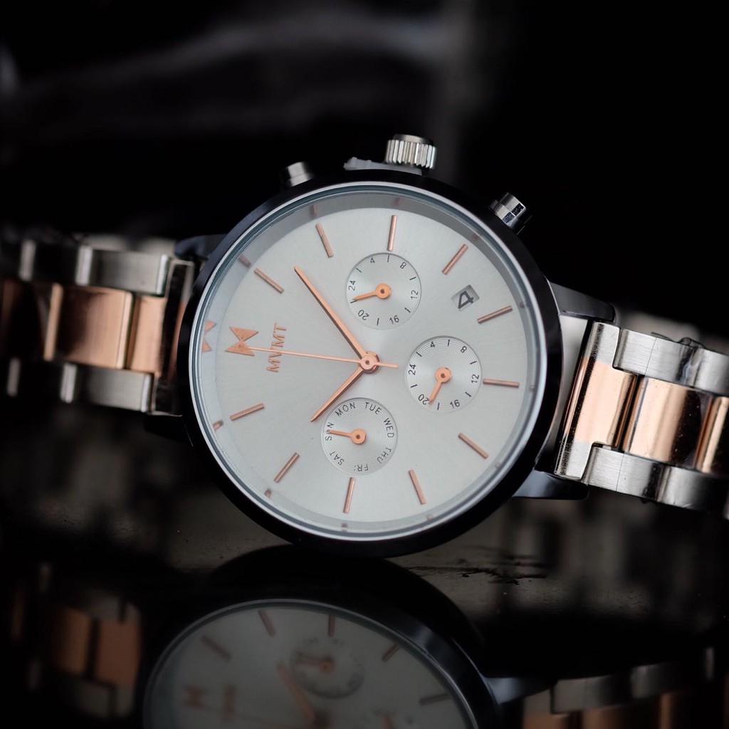 Jam Tangan Pria Wanita MVMT Chrono Tanggal Chain Strap