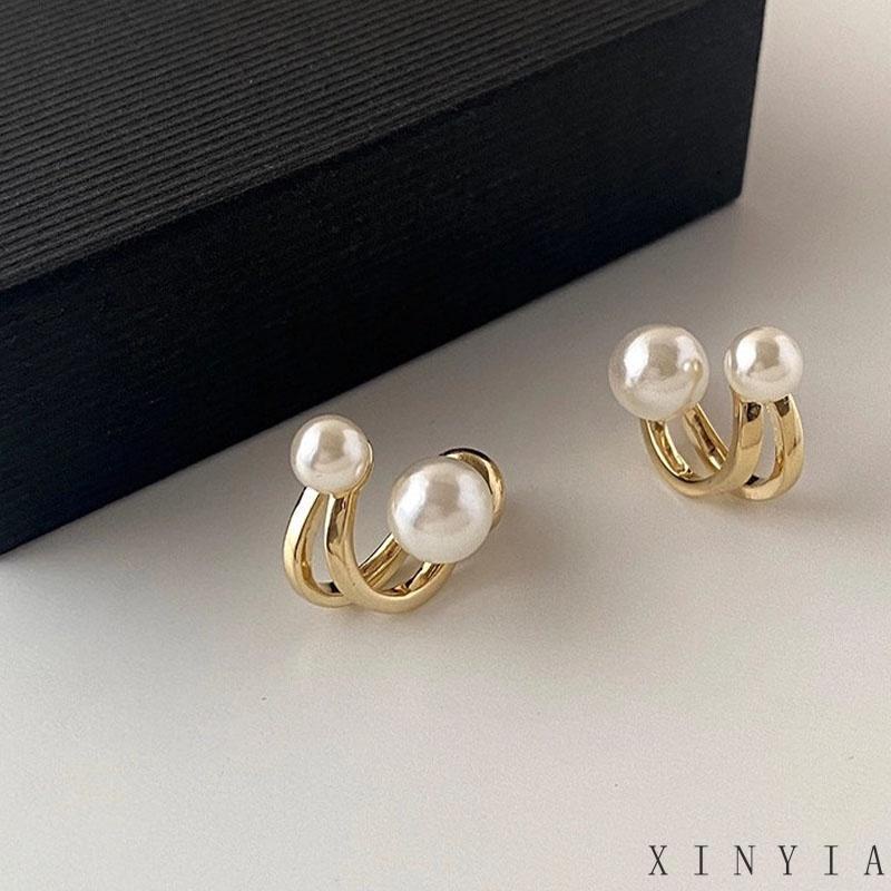 Anting Stud S925 Silver Needle Aksen Mutiara Gaya Korea Untuk Wanita