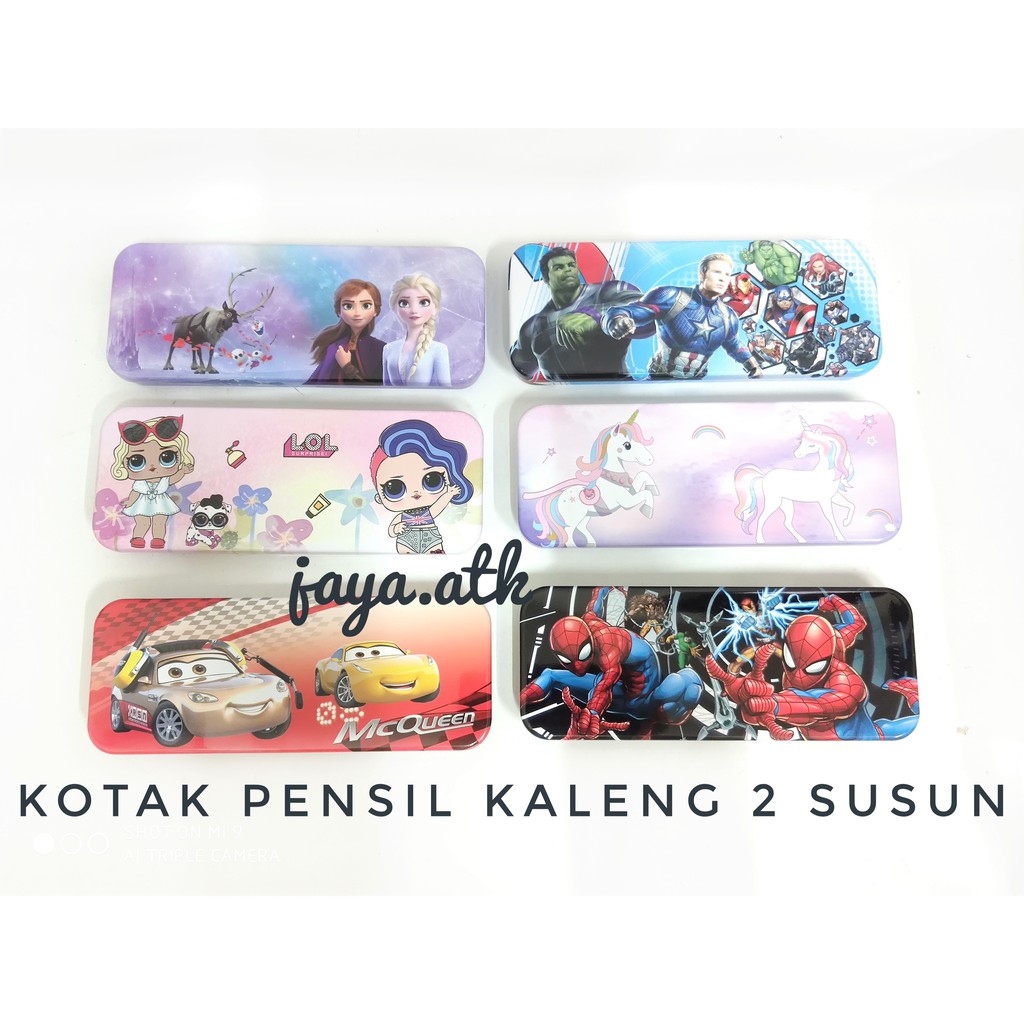 

TEMPAT PENSIL KALENG KOTAK PENSIL KALENG 2 SUSUN KOTAK PENSIL KARAKTER ANAK LUCU SOUVENIR KADO
