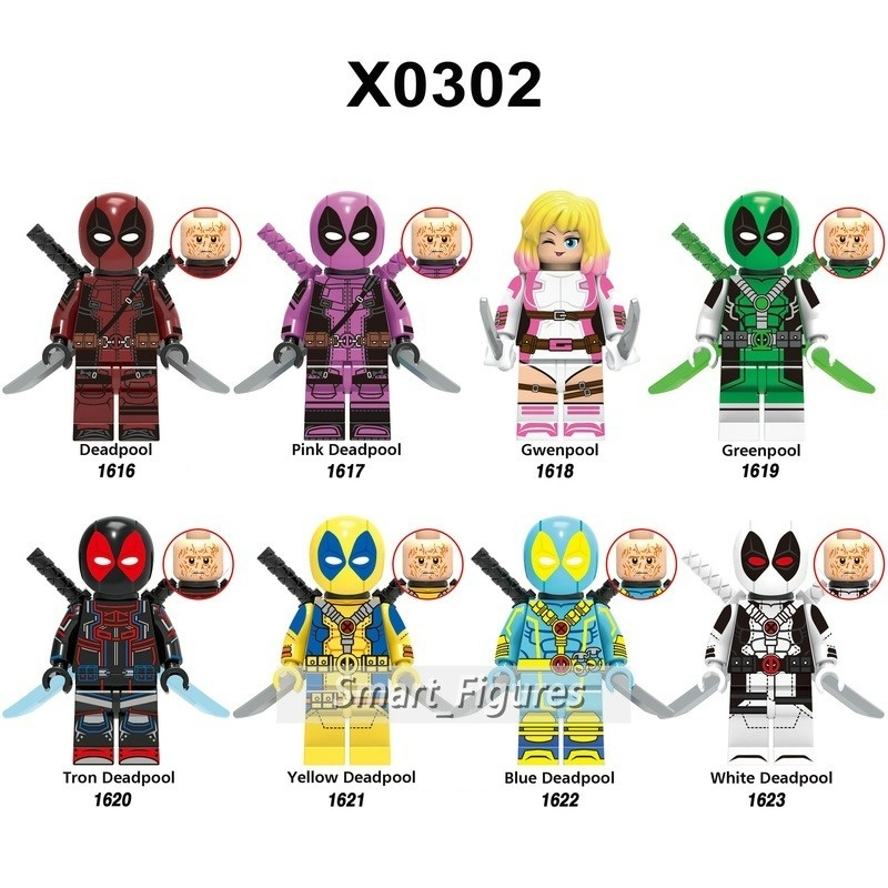 MARVEL X0302 Mainan Mini Figure Deadpool Tron X-Men Gwenpool Pink Untuk Hadiah