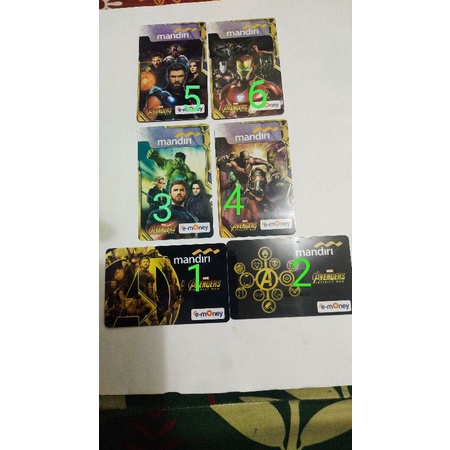 e-money aneka Avengers pilih gambar