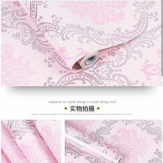 Wallpaper Dinding / Wallpaper Sticker Batik Pink