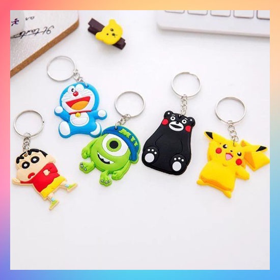 Gantungan Kunci Motif Karakter / Gantungan Boneka / Gantungan Kunci Lucu / Keychain / GANTUNGAN KUNCI PVC MINI KARAKTER LUCU MURAH