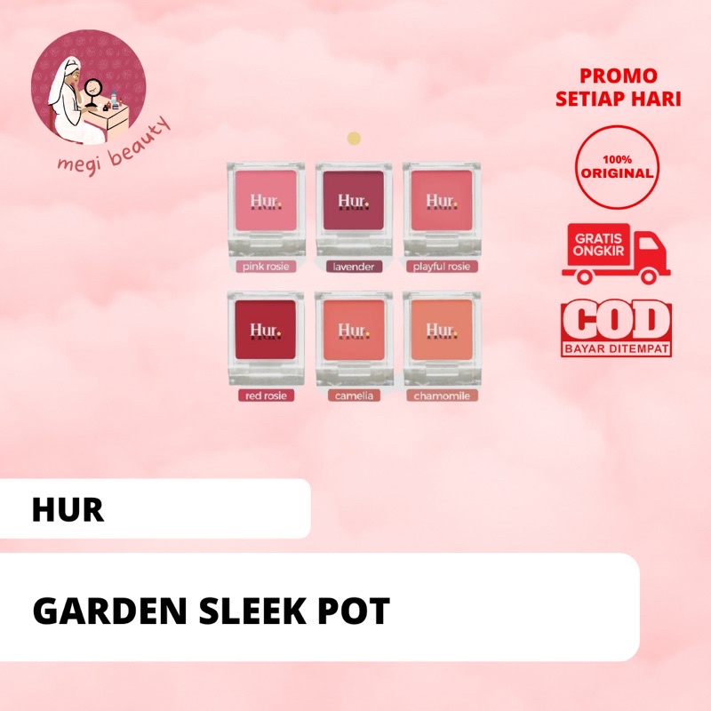 DISKON 10% hur garden sleek pot 3in1 eyeshadow blush on lips / house of hur sunny dahye skincare kos