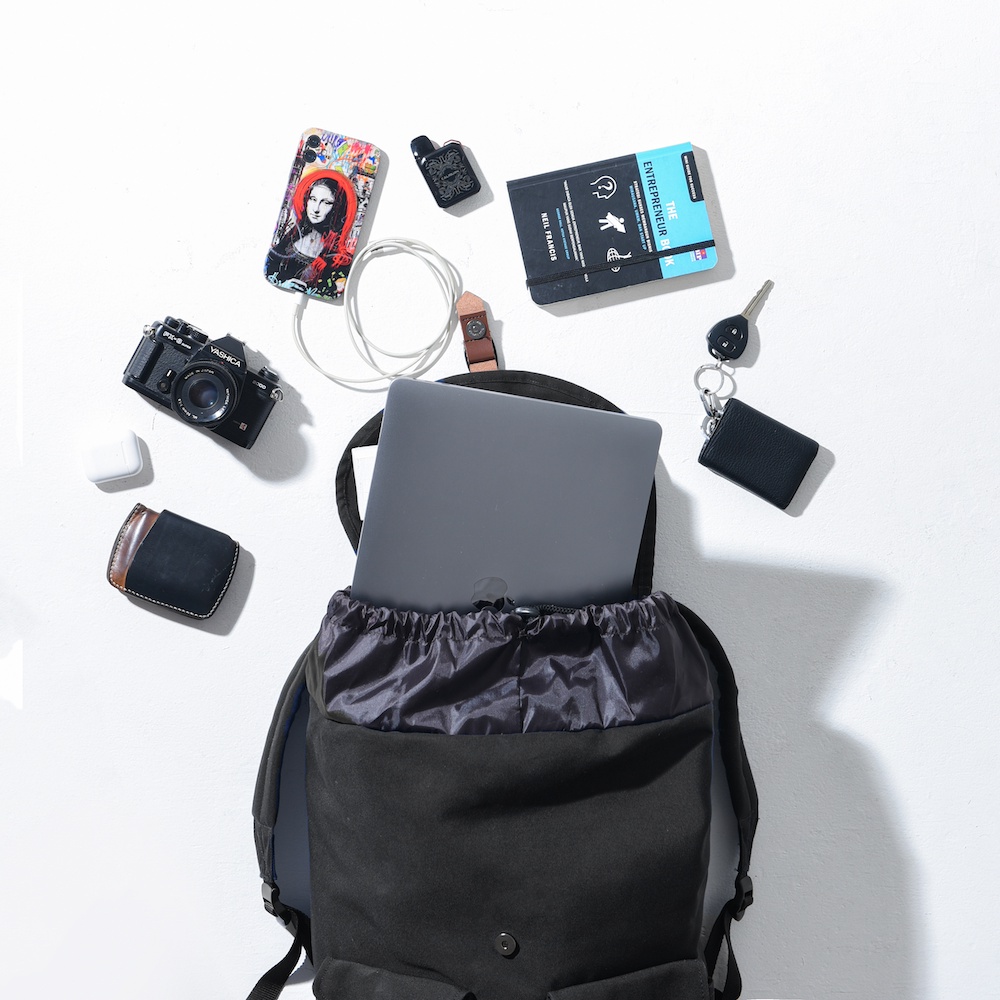 FLOCK Modest Travel Backpack - Water Resistant - Pure Black