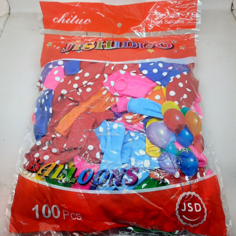 Balon Mainan Isi 100pcs Balon Latek ULTAH Bermotif