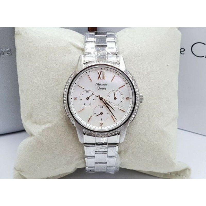 ORIGINAL GARANSI JAM TANGAN WANITA ALEXANDRE CHRISTIE CEWEK SILVER RANTAI ALEXANDER CRISTIE AC 2720