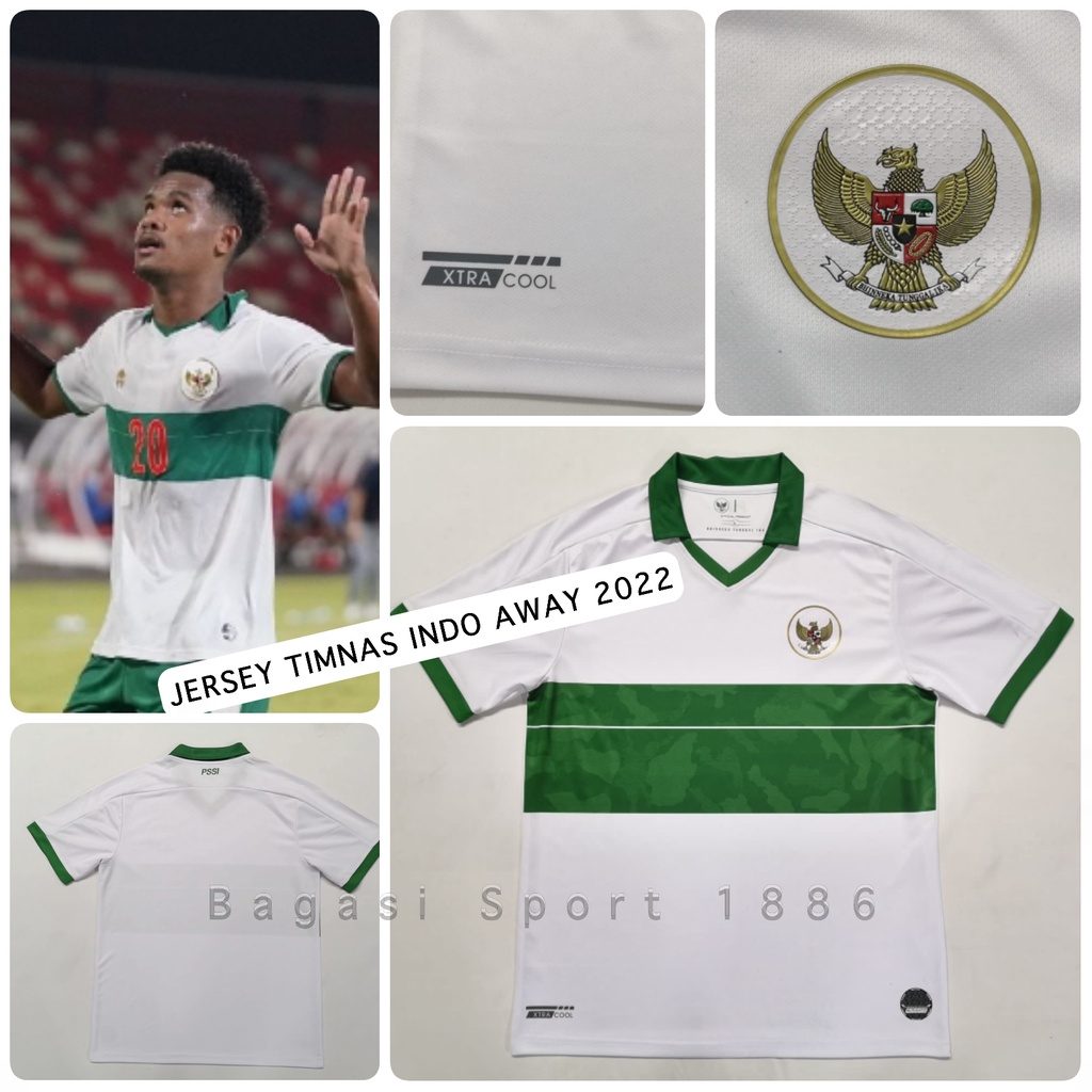 Jersey Baju Bola Timnas Negara Indonesia Indo Putih Away Kit Tandang 2020 2021 2022 New Shirt Terbar