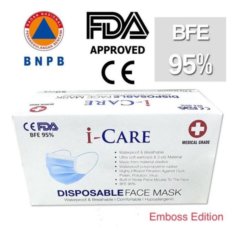 Masker Earloop 3ply 50pcs (I-Care)