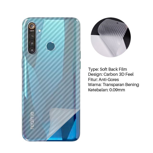 Garskin Carbon 3D Realme 5 Premium Back Screen Protector