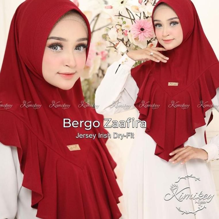 ZAAFIRA Kimikey Hijab Jilbab Instan Premium Jersey Irish Dry Fit Kerudung Bergo Pad Rempel Zafira ki