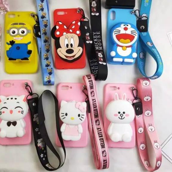 [KODE ] CASE DOMPET KARAKTER/BONEKA DISNEY+TALI OPPO F9/REALME U1/A7/A5S/A12/A31/A91/REALME 6/REALME