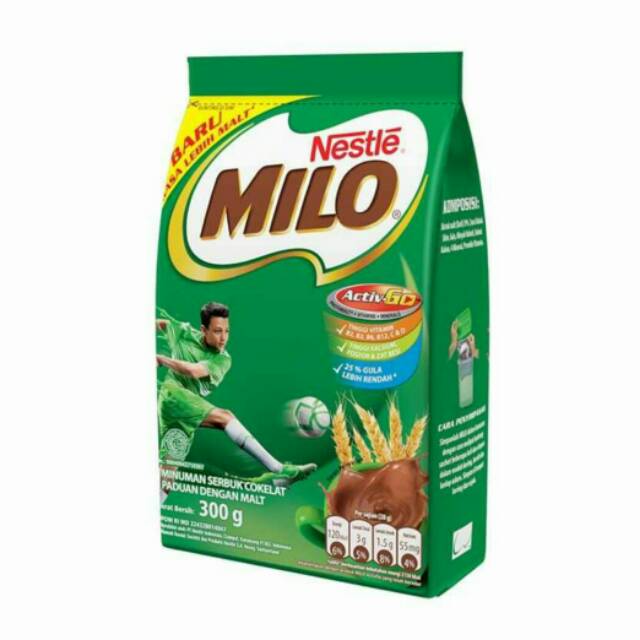 

NESTLÉ MILO ACTIV-GO Minuman Serbuk Cokelat Paduan dengan Malt Pouch 300 gram