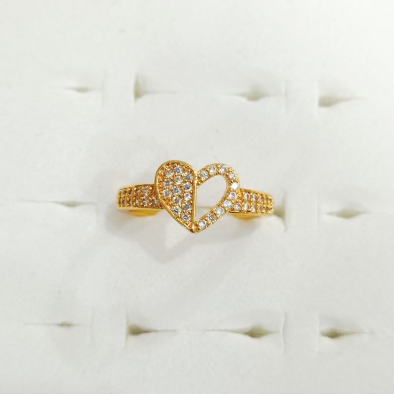 cincin dewasa perhiasan xuping love permata zircon