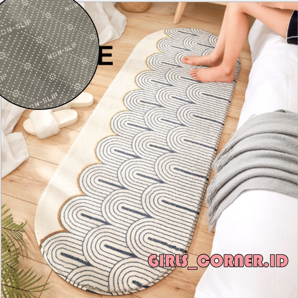 KARPET KESET PANJANG UNIK MODERN BULU HALUS MINIMALIS LEMBUT 40X120 ANTI SLIP