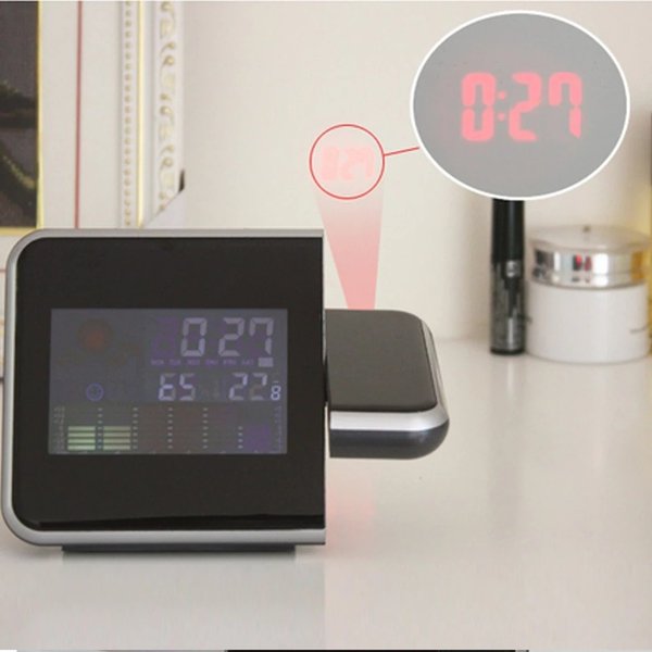 Jam Penunjuk Cuaca Proyektor Kamar Ruangan Tamu LED Digital Clock