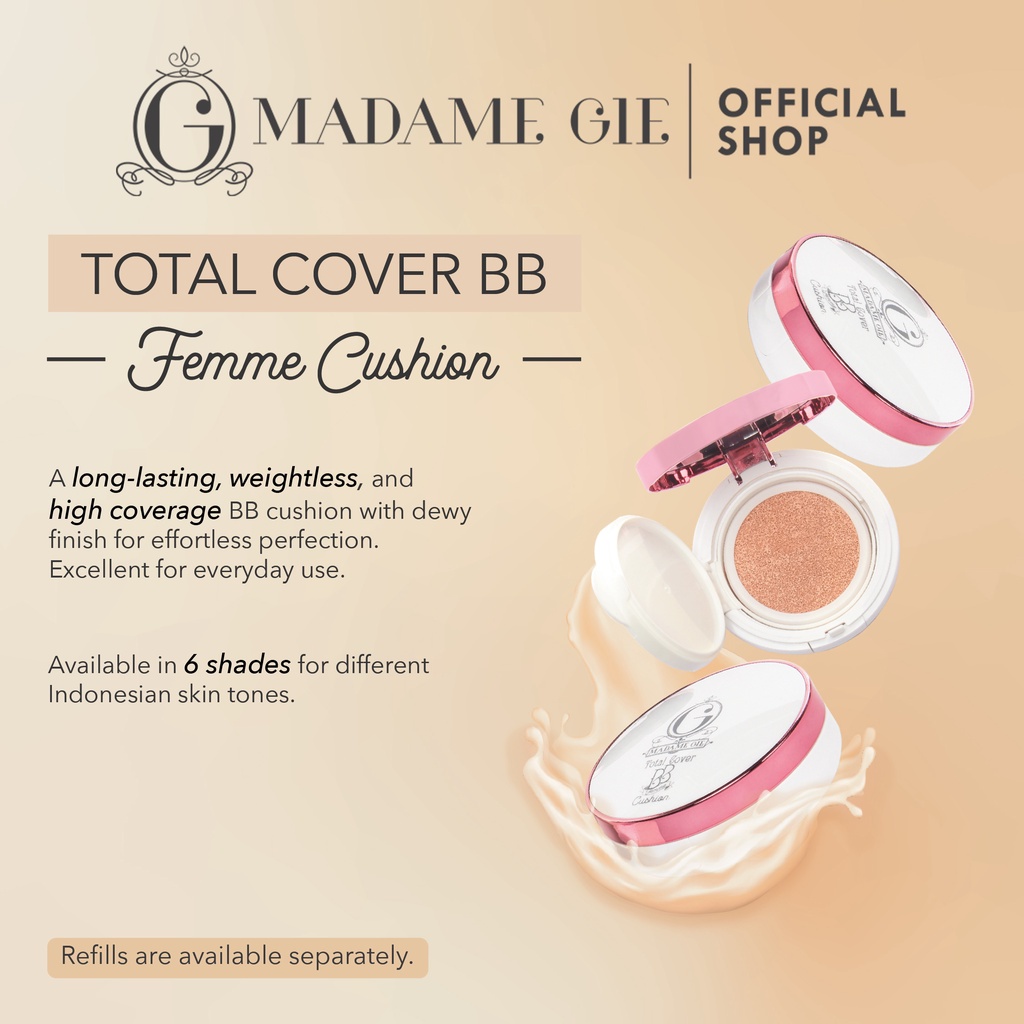 Madame Gie Total Cover BB Cushion - MakeUp Foundation Dewy 15ml