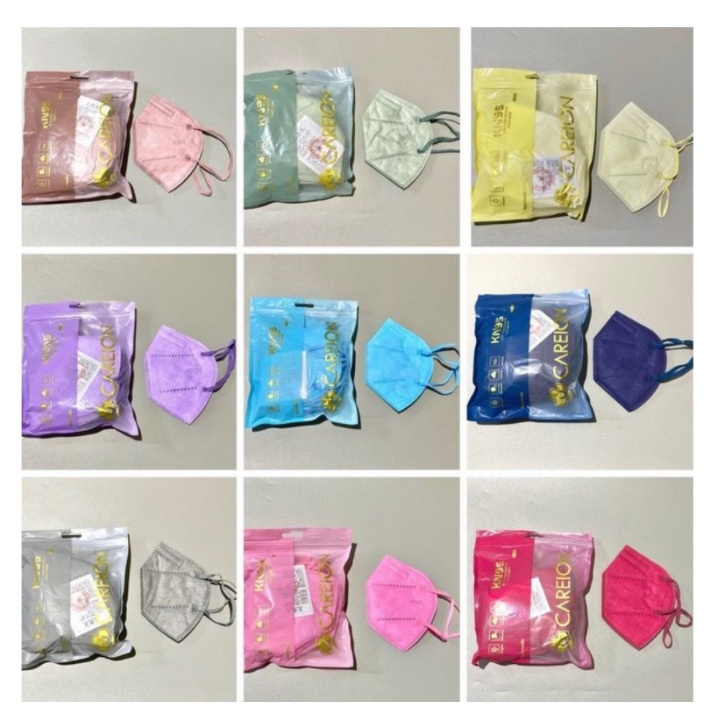 CAREION KN95 ISI 10PC WARNA WARNI MASKER N95 MASKER KN 95 SUDAH 5PLY RESMI IZIN KEMENKES