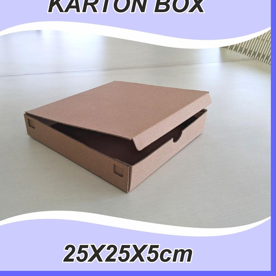 

☀ (10 pcs) Karton Box Polos 25x25x5 cm BF Kardus Packing Murah ֍