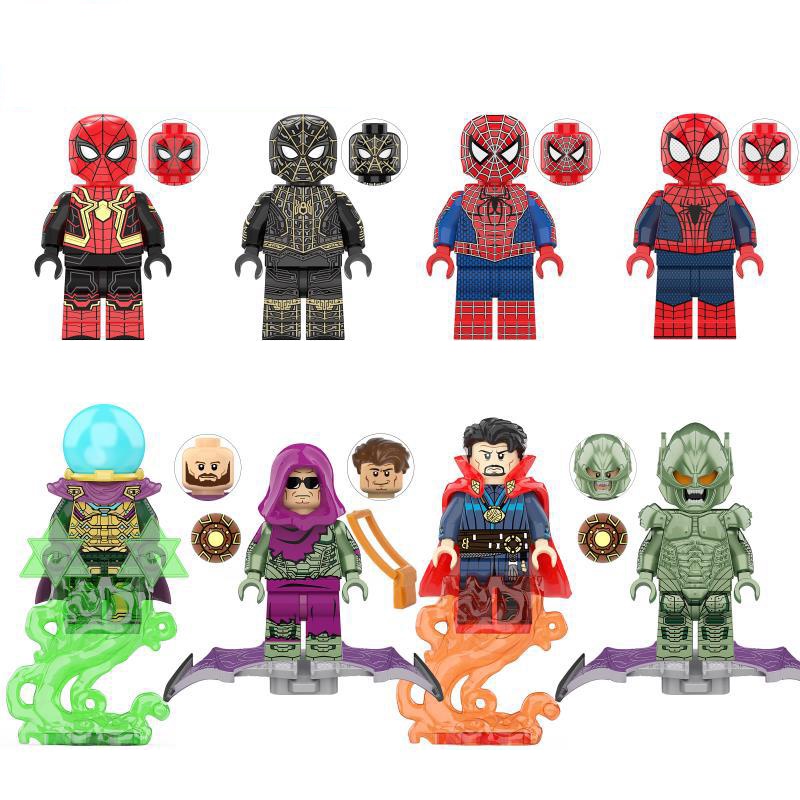 Setelan Superhero Spider-man Black Gold Unik Dr. Action Figure Blok Bangunan Mini Set Isi8