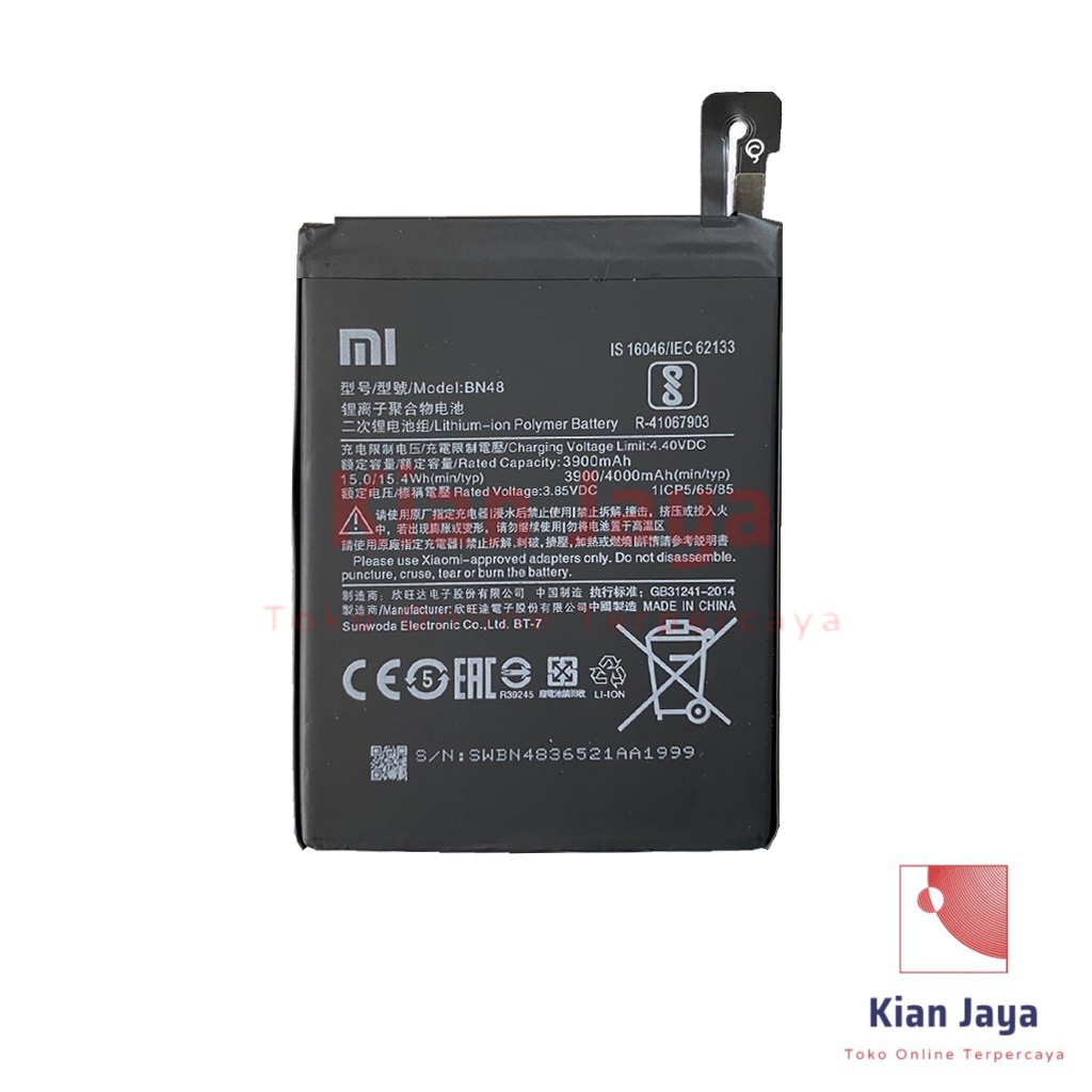 Baterai Xiaomi Redmi Note 6 Pro BN48 Original OEM Batre Batrai Battery Hp Xiao Mi BN 48 Ori