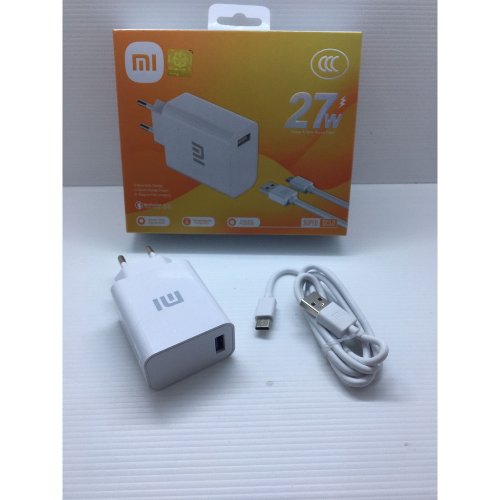 Charger XIAOMI REDMI NOTE 9 27W 8 PRO Note 7 Note 8 MI 9 MI 8 TYPE C ORIGINAL Fast charging / travel adaptor xiami mi9 mirco &amp; tipe c