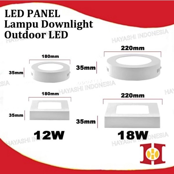 Lampu Downlight 12W 18W Lampu LED Panel Surface Light Outdoor