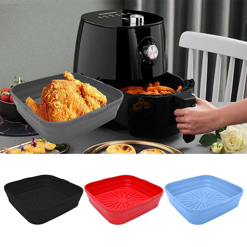 Preva Foldable Square Silicone Pot Grill Pot Tray Masak Piring Pizza AirFryer Aksesoris Baking Basket