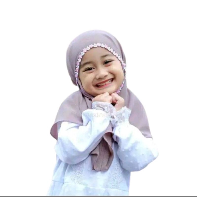 hijab anak / bergo melati / bergo anak / bergo renda / baby&kids
