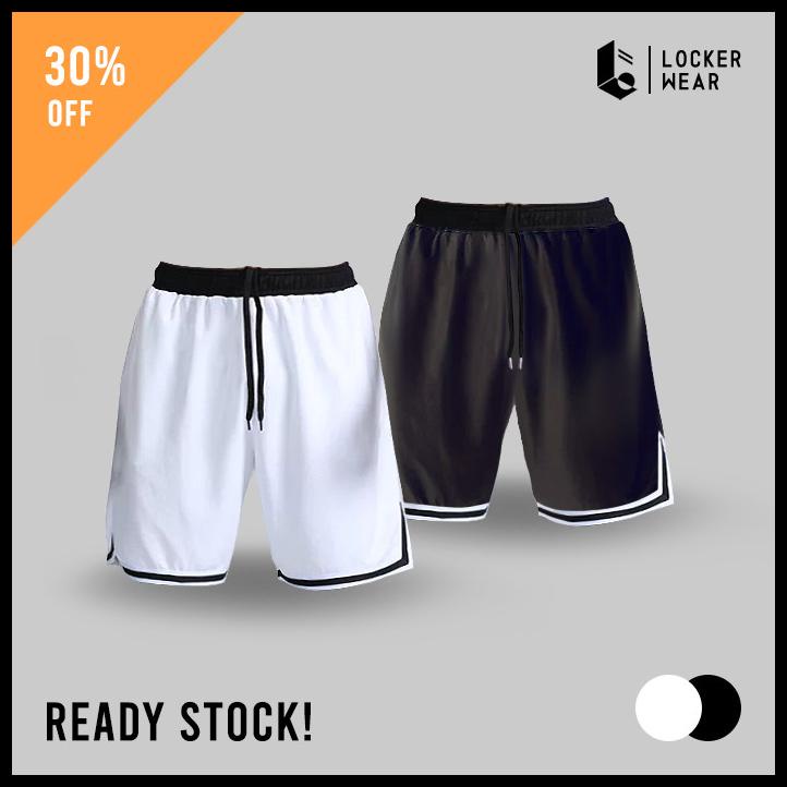 Celana Basket Pendek Olahraga Pria Polos Dry Fit Sport Gym Fitness Ori