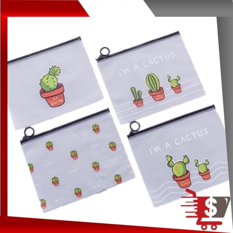 

BPT - S645 Tempat Pensil Zip Cactus / Organizer Bag / Tempat Alat Tulis / Stationary